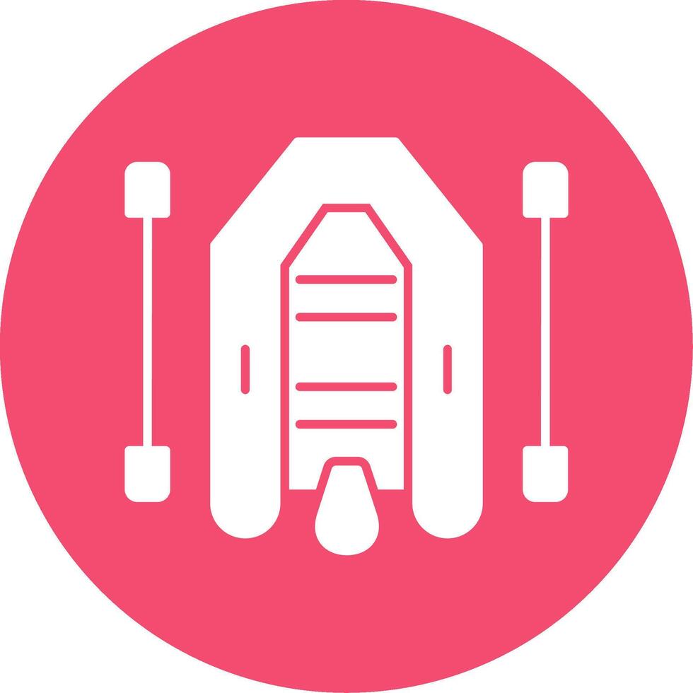 Raft Glyph Circle Icon vector