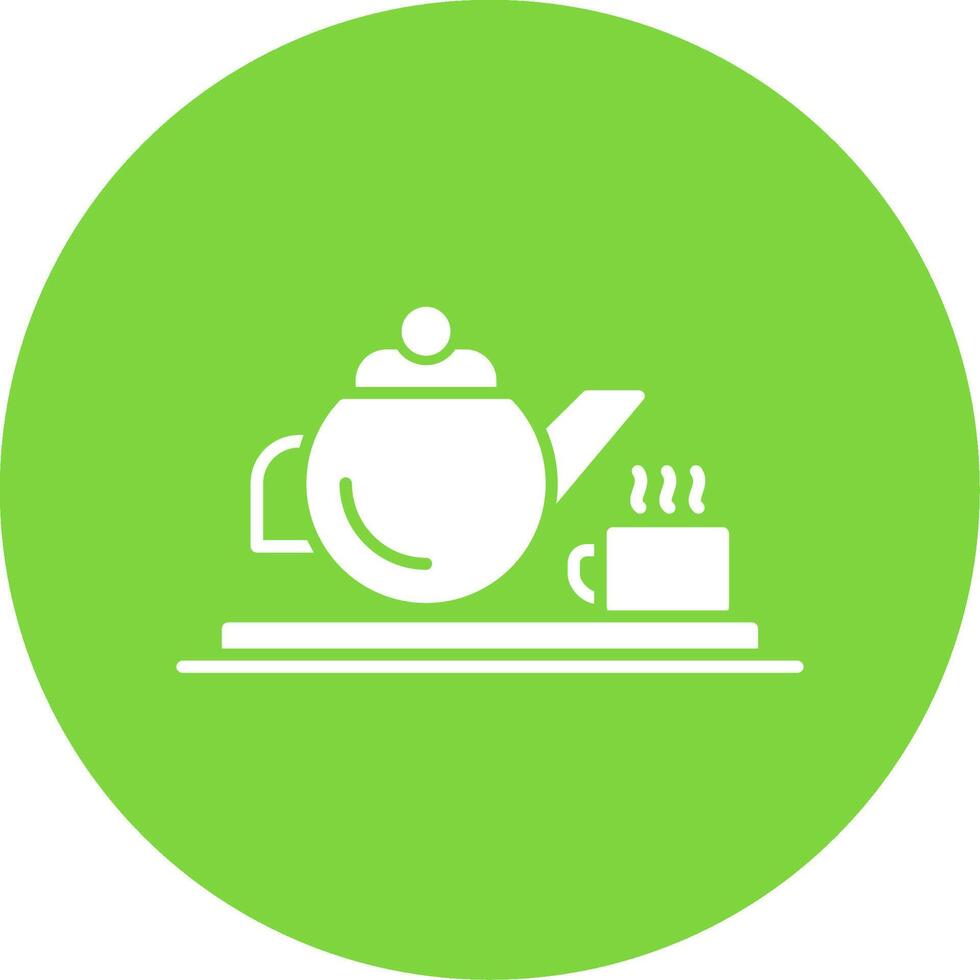 Teapot Glyph Circle Icon vector