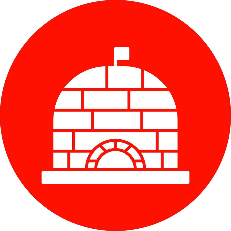 Igloo Glyph Circle Icon vector
