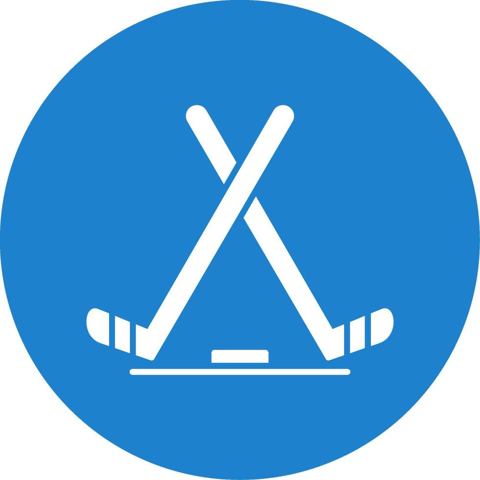 Ice Hockey Glyph Circle Icon vector