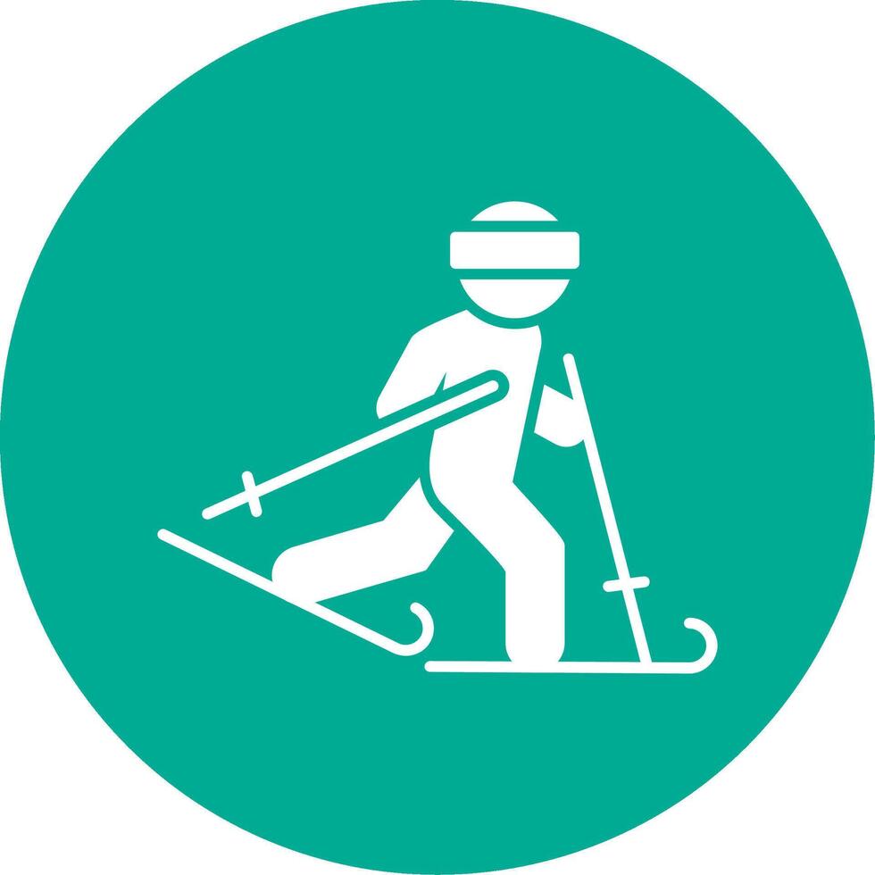 Ski Glyph Circle Icon vector