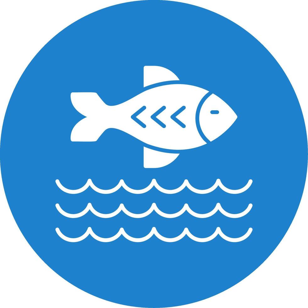 Fish Glyph Circle Icon vector