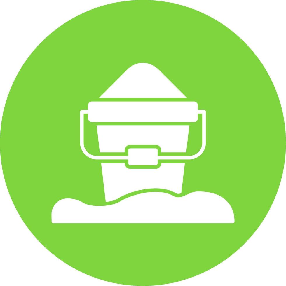 Sand Bucket Glyph Circle Icon vector