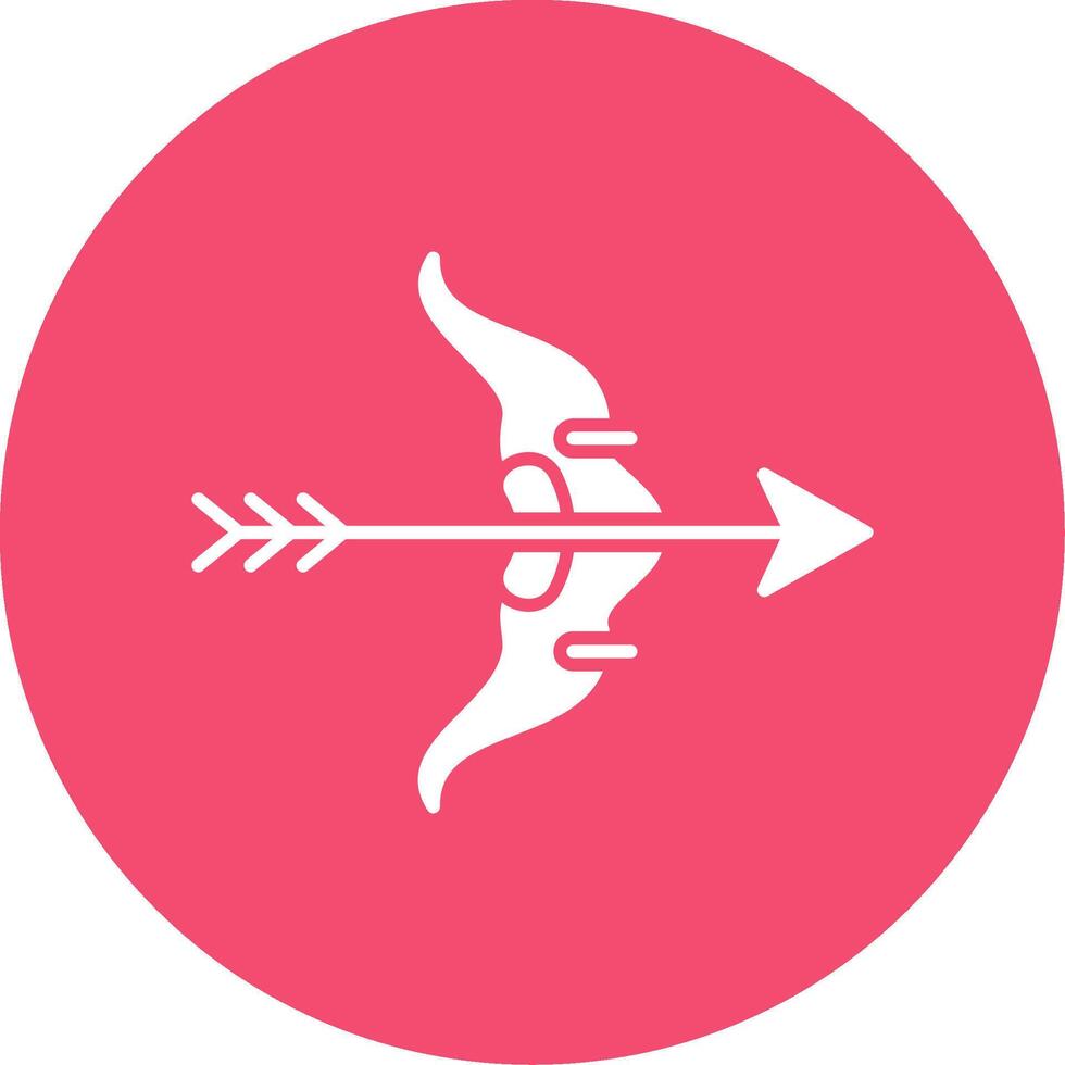 Bow And Arrow Glyph Circle Icon vector