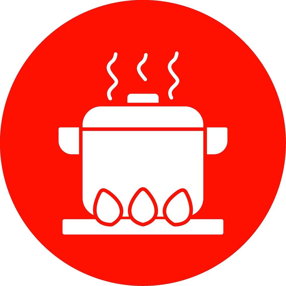Boiling Glyph Circle Icon vector