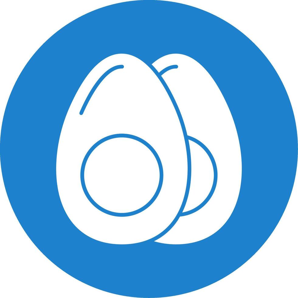 Boiled Egg Glyph Circle Icon vector