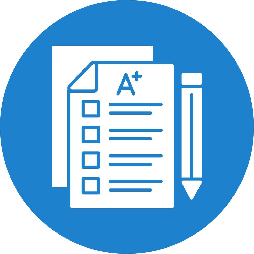 Exam Glyph Circle Icon vector