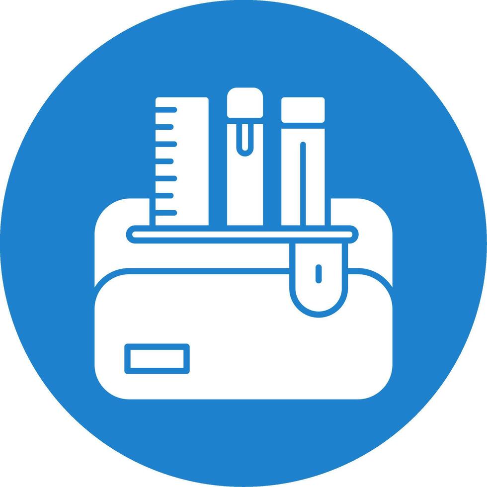 Pencil Case Glyph Circle Icon vector