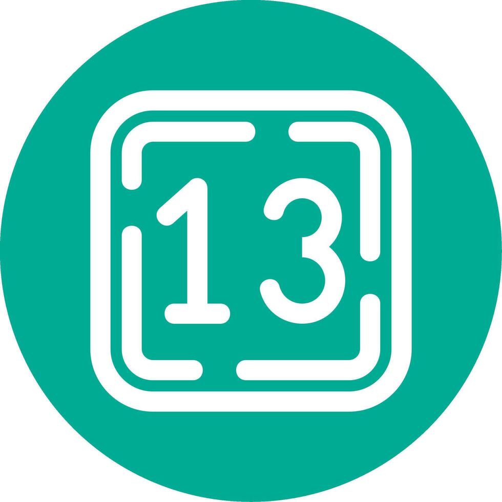Thirteen Linear Circle Multicolor Design Icon vector