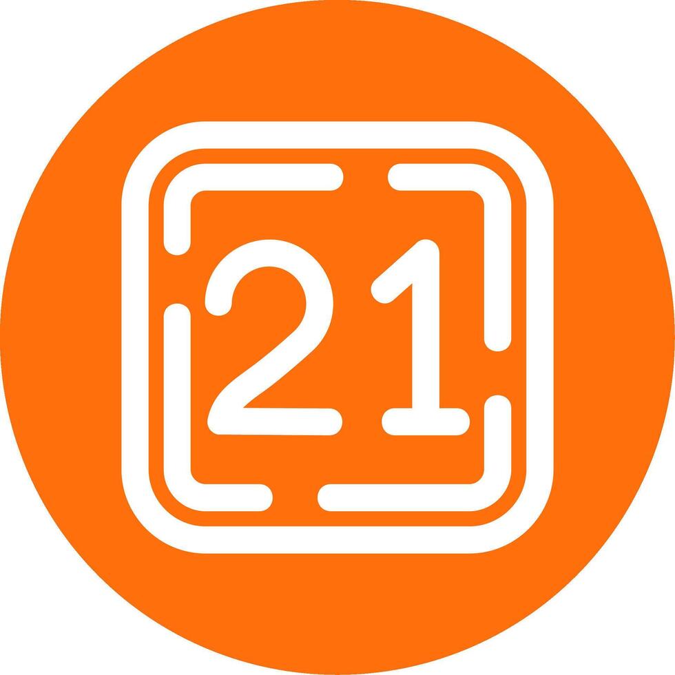 Twenty One Linear Circle Multicolor Design Icon vector