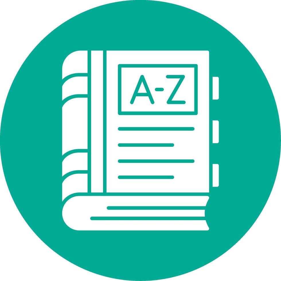Dictionary Glyph Circle Icon vector