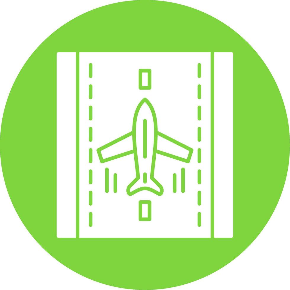 Landing Airplane Glyph Circle Icon vector