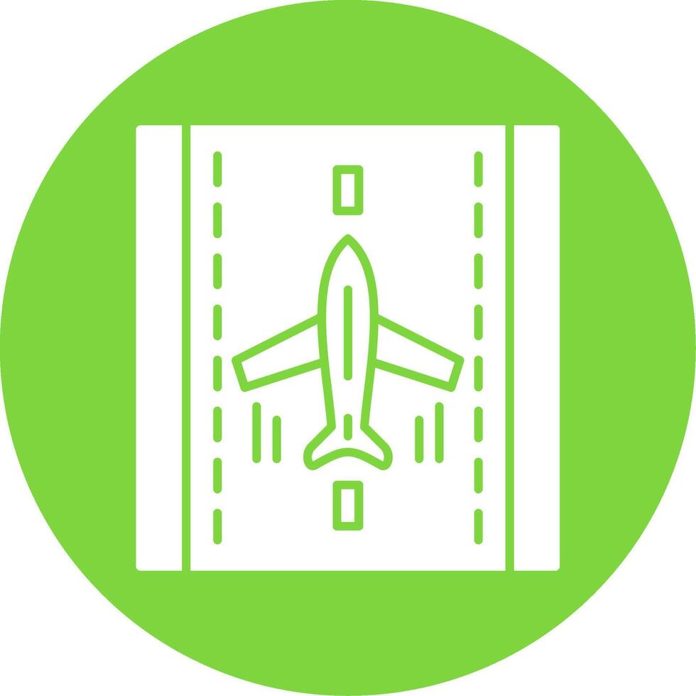 Landing Airplane Glyph Circle Icon vector