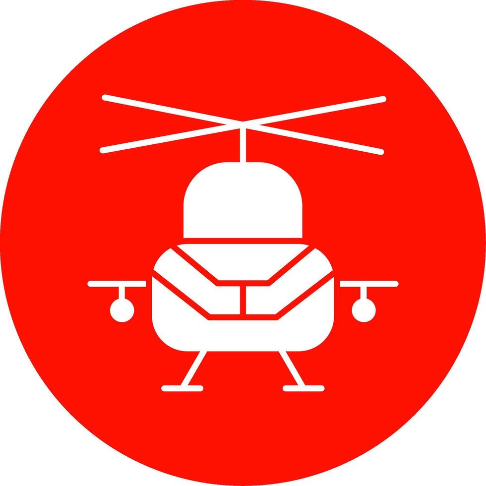 militar helicóptero glifo circulo icono vector