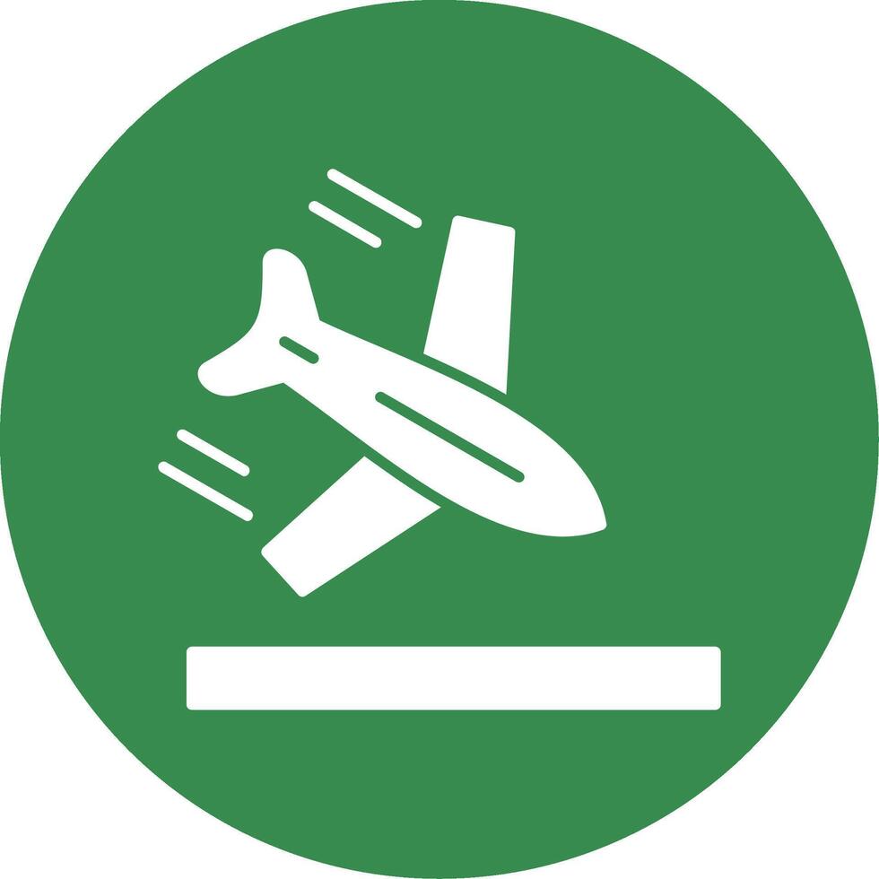 Plane Glyph Circle Icon vector