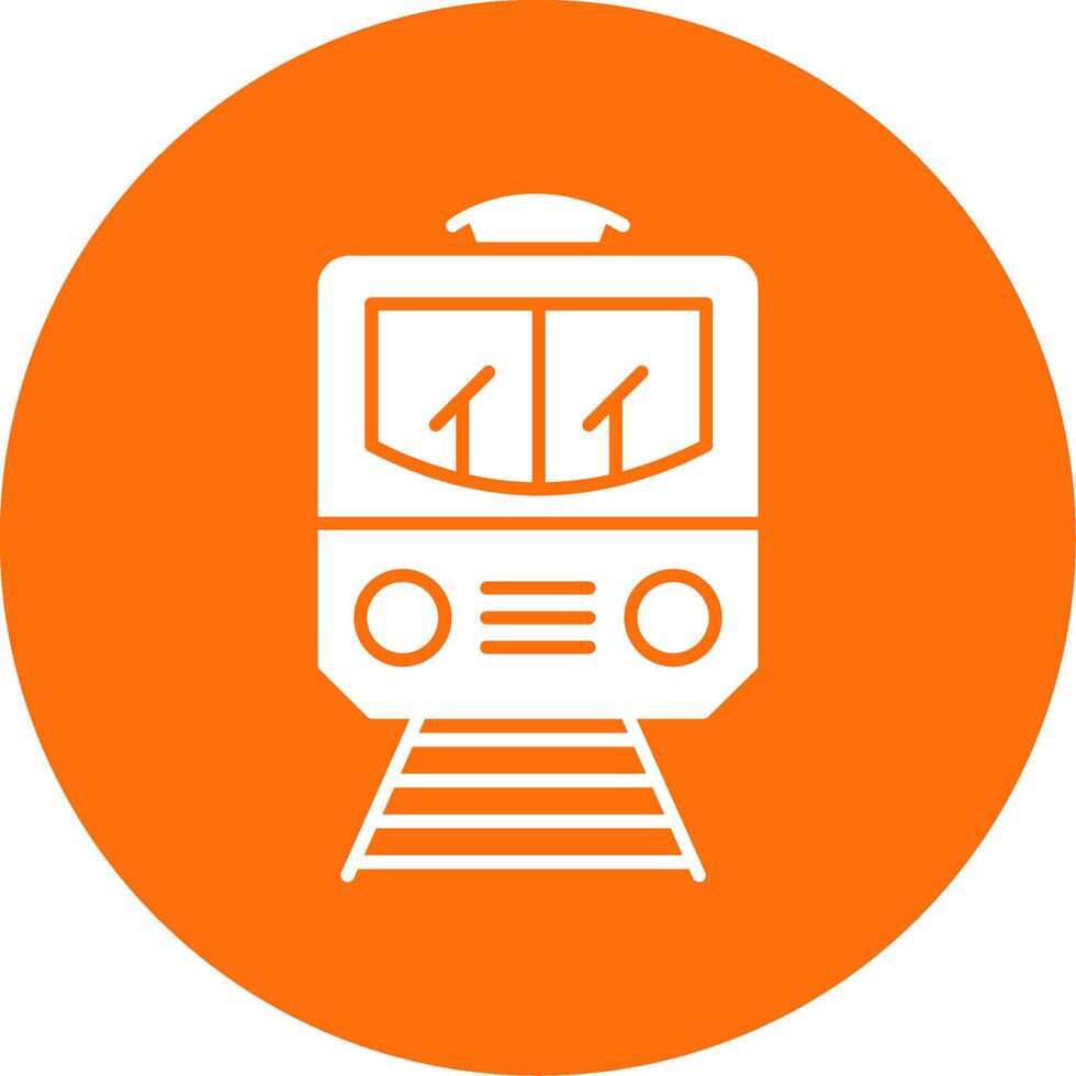 Train Glyph Circle Icon vector