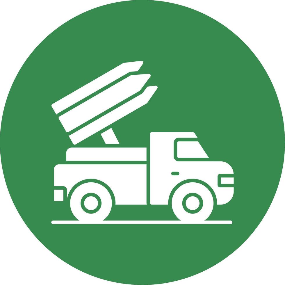 Missile Truck Glyph Circle Icon vector