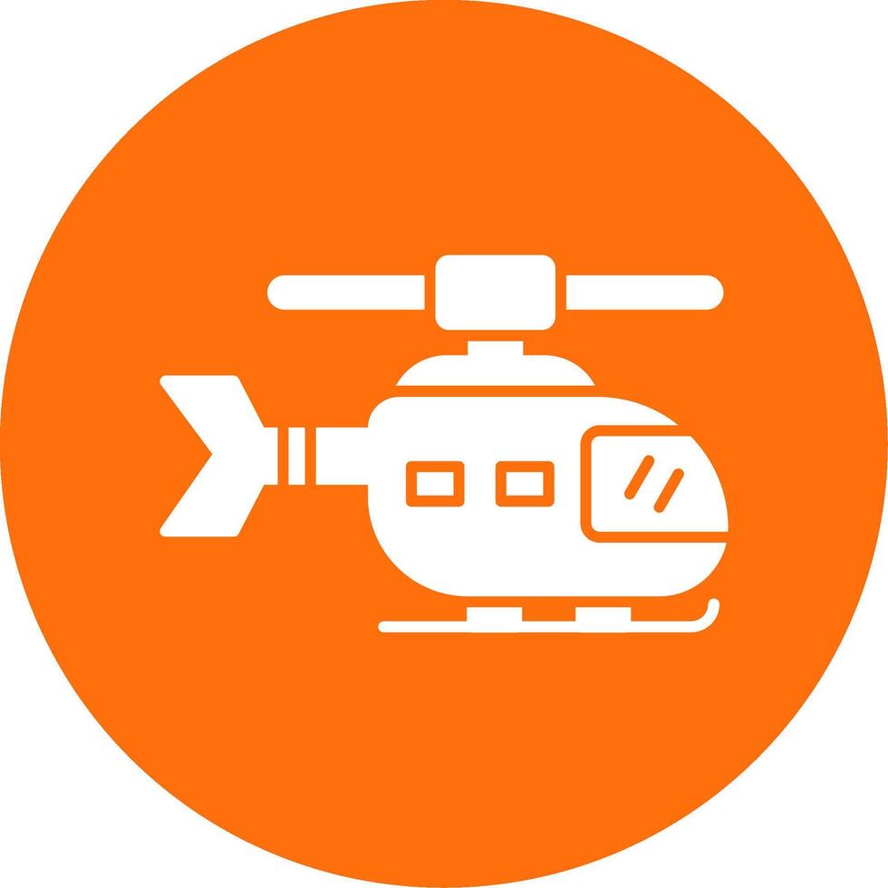 icono de círculo de glifo de helicóptero vector