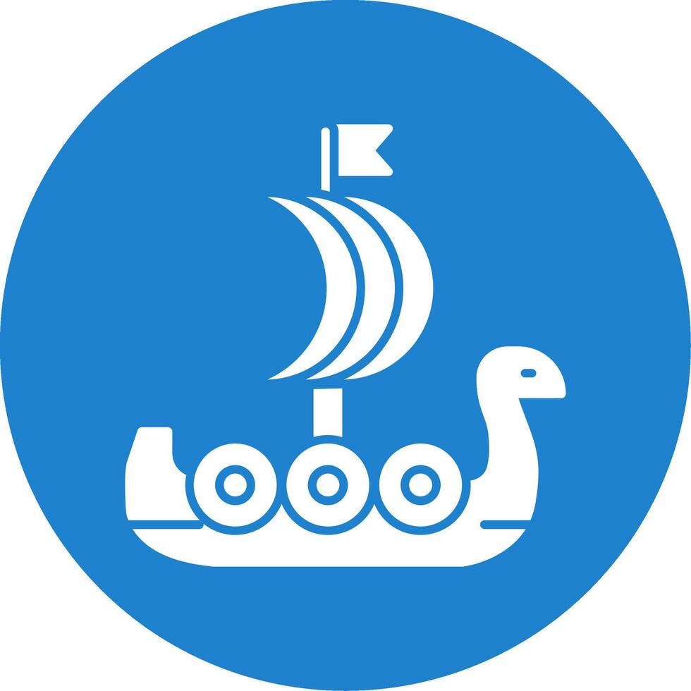Viking Ship Glyph Circle Icon vector