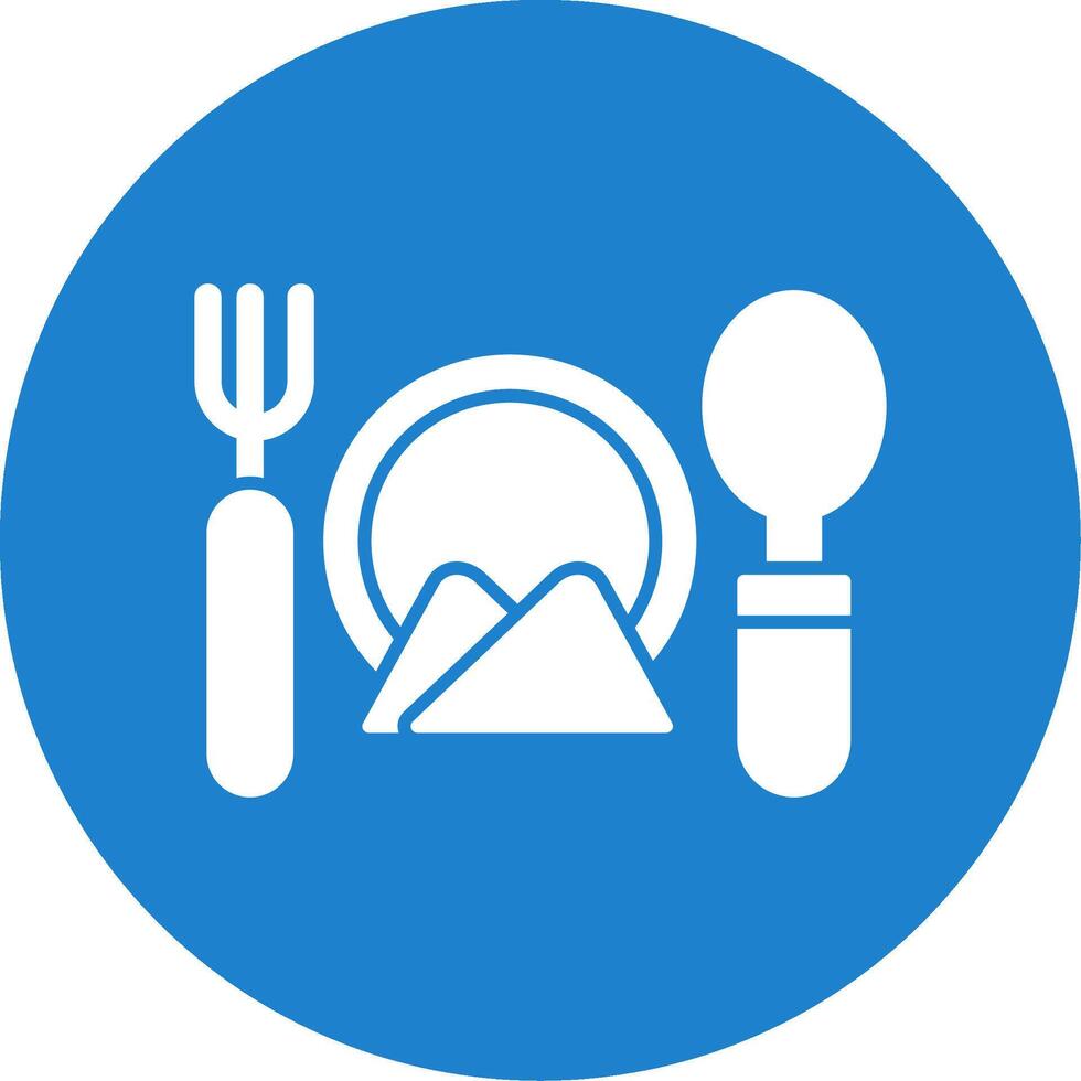 Cutlery Glyph Circle Icon vector