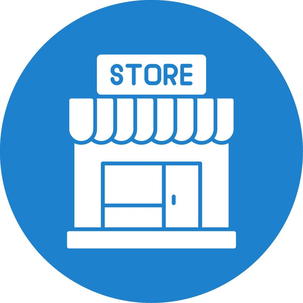 Store Glyph Circle Icon vector