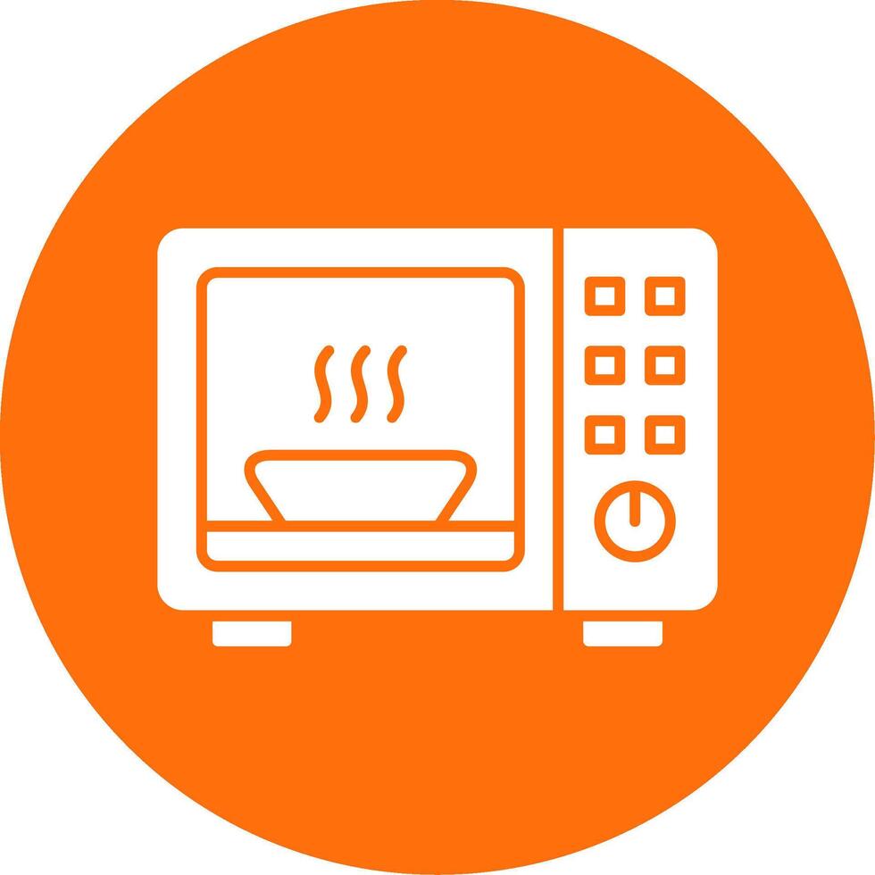 Microwave Glyph Circle Icon vector