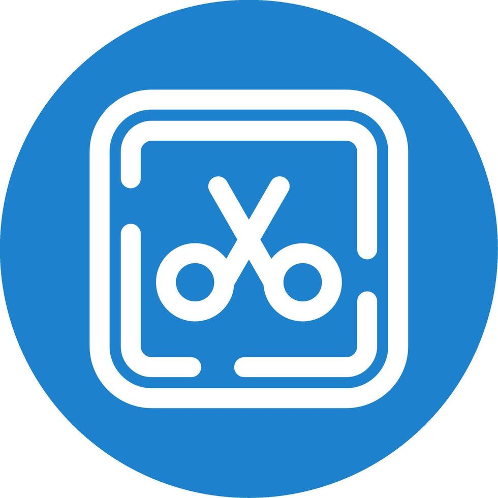Scissor Linear Circle Multicolor Design Icon vector