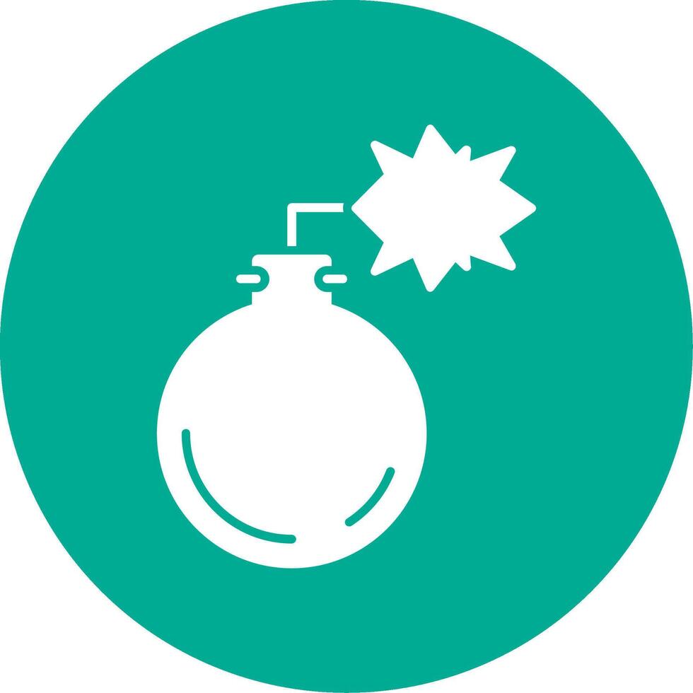 Bomb Glyph Circle Icon vector
