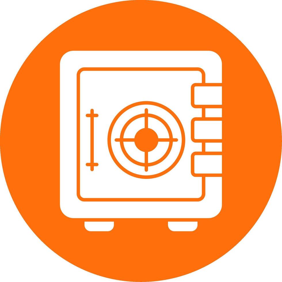 Safety Box Glyph Circle Icon vector