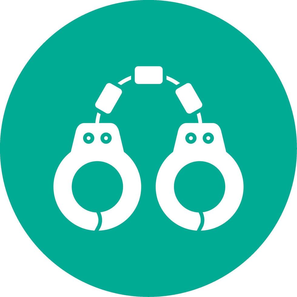 Handcuffs Glyph Circle Icon vector
