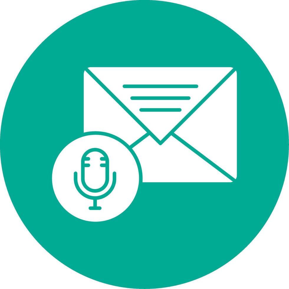 Audio Message Glyph Circle Icon vector
