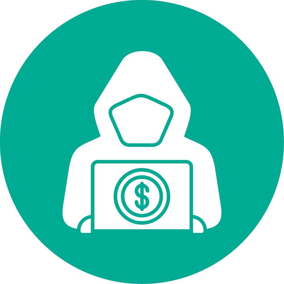 Money Laundering Glyph Circle Icon vector