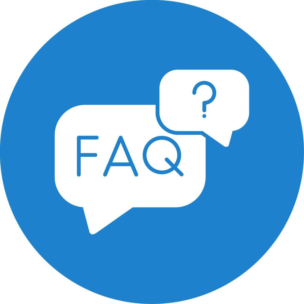 Faq Glyph Circle Icon vector