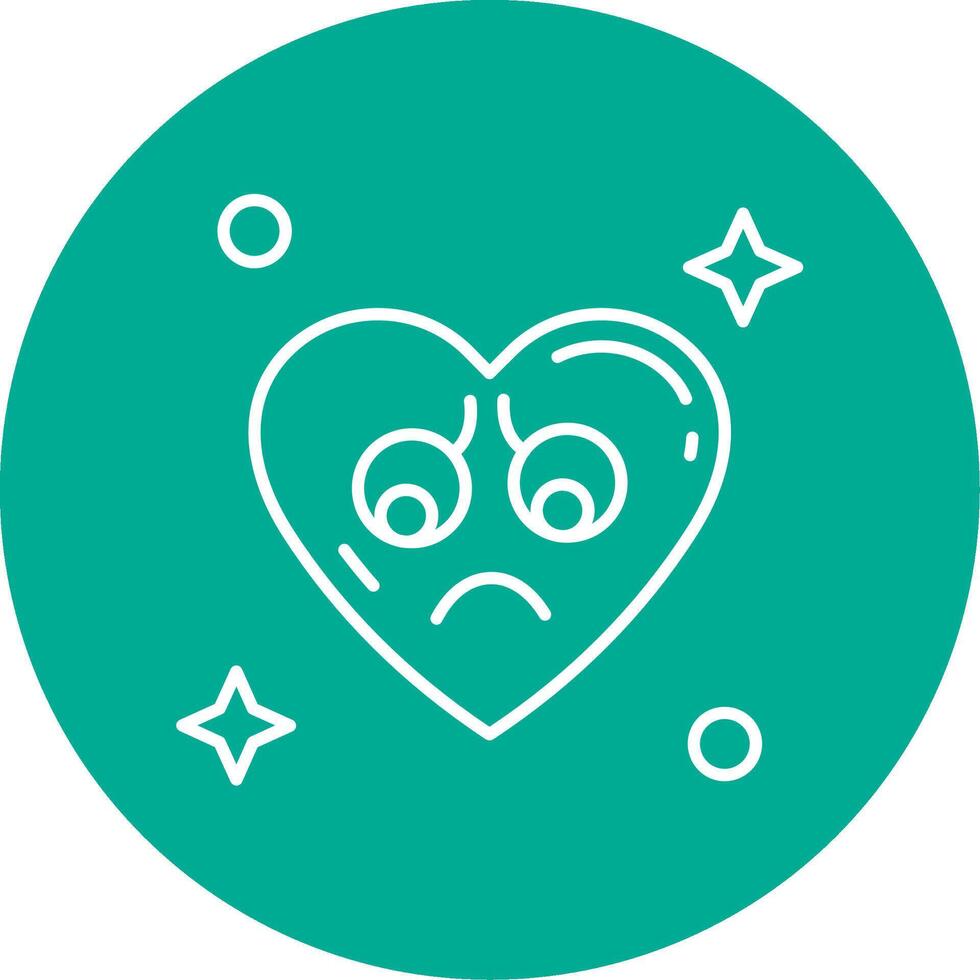 Sad Linear Circle Multicolor Design Icon vector
