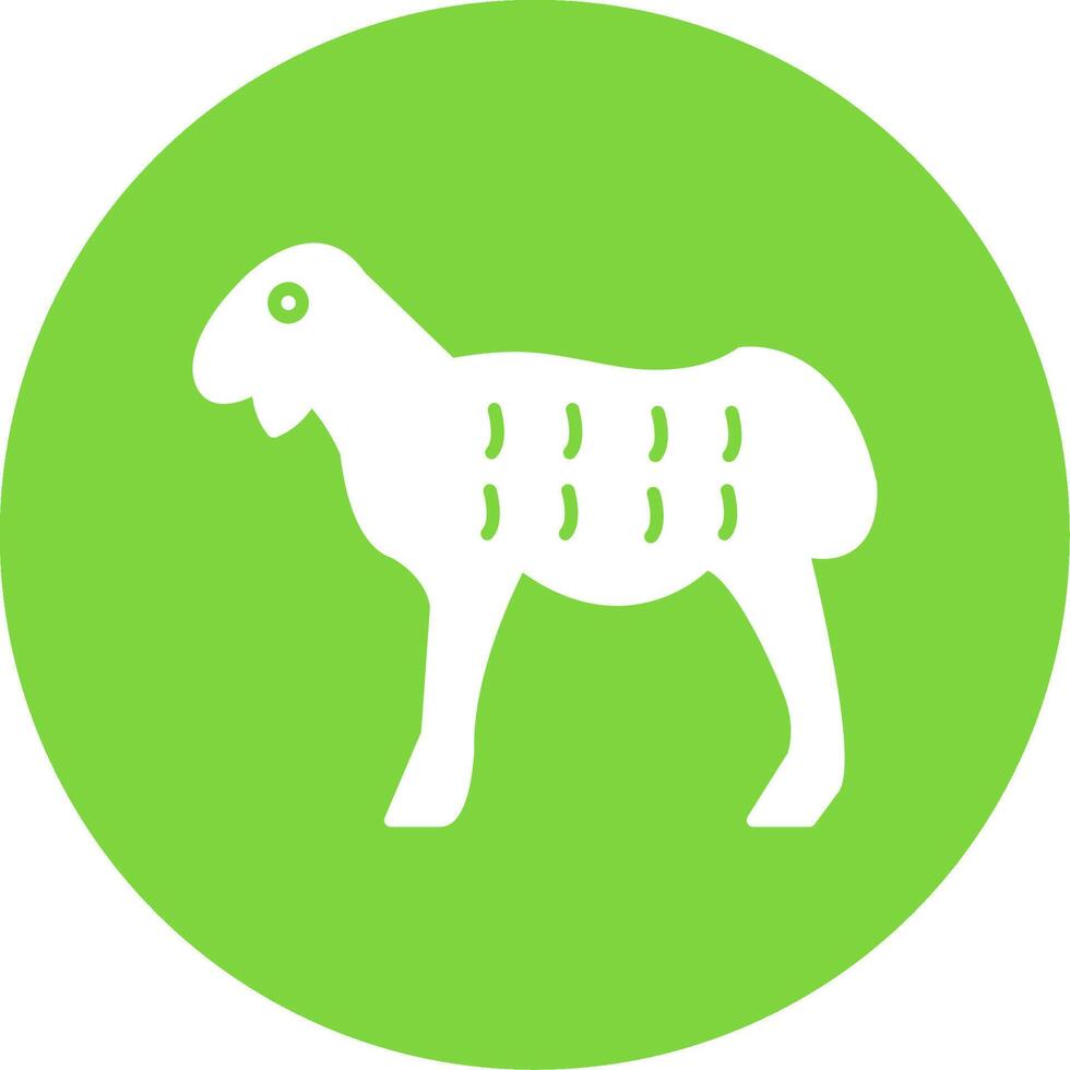 Sheep Glyph Circle Icon vector