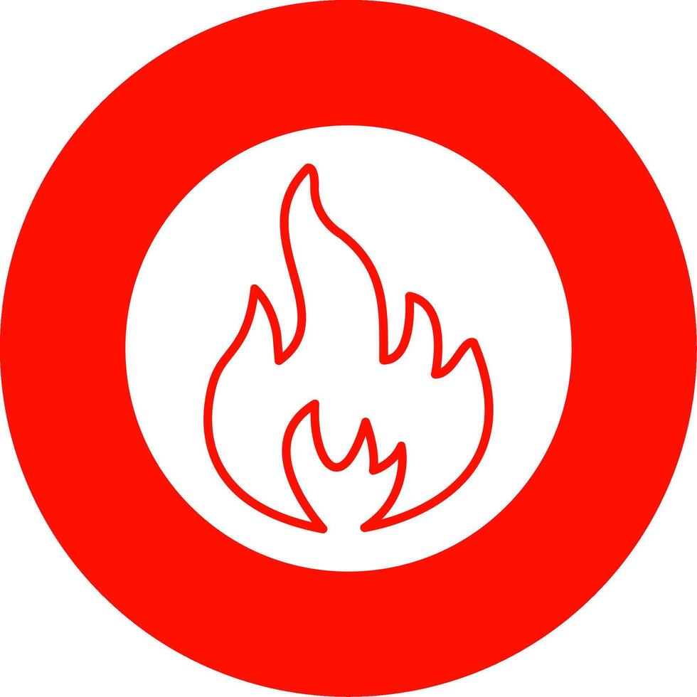 fuego glifo circulo icono vector