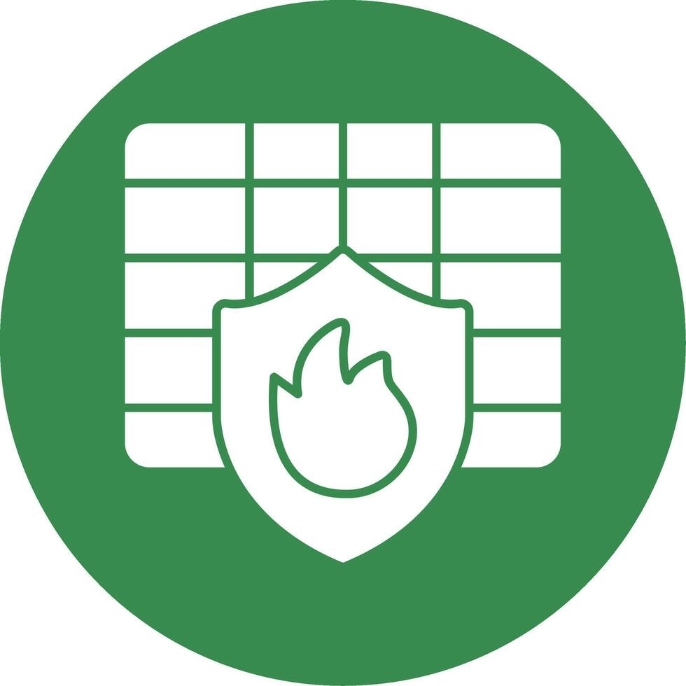 Firewall Glyph Circle Icon vector