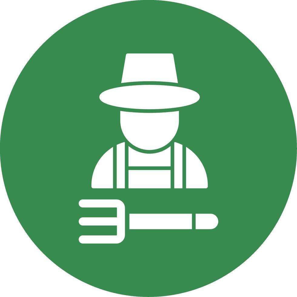 Farmer Glyph Circle Icon vector