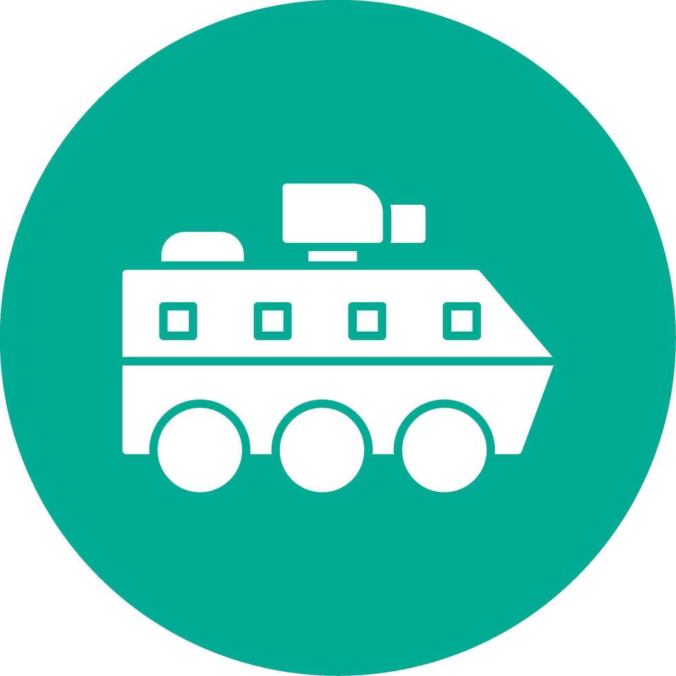 Armoured Van Glyph Circle Icon vector