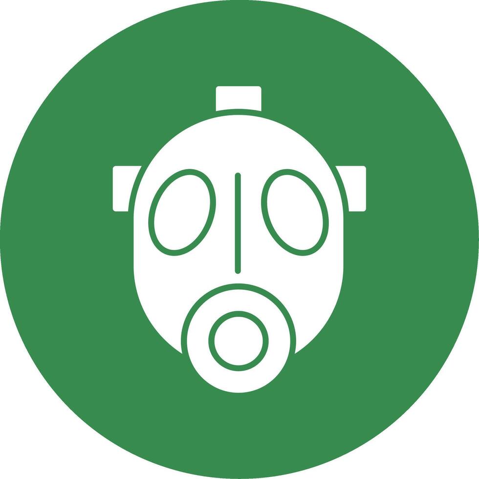 Gas Mask Glyph Circle Icon vector