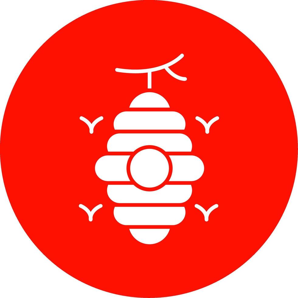 Beehive Glyph Circle Icon vector