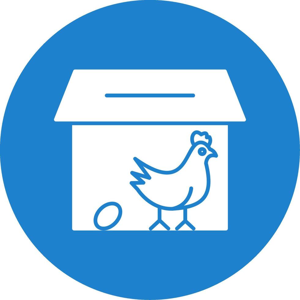 Chicken Coop Glyph Circle Icon vector