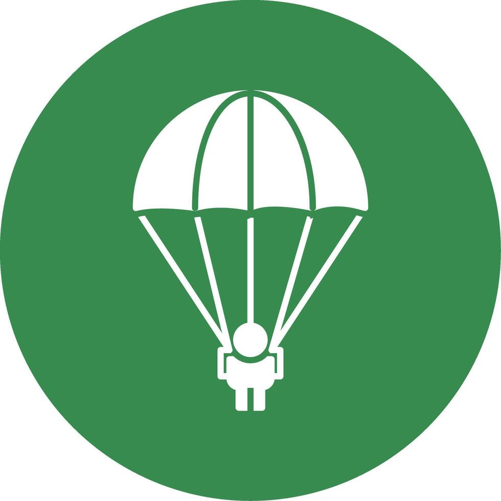 Parachuting Glyph Circle Icon vector