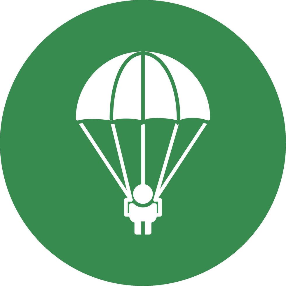 Parachuting Glyph Circle Icon vector