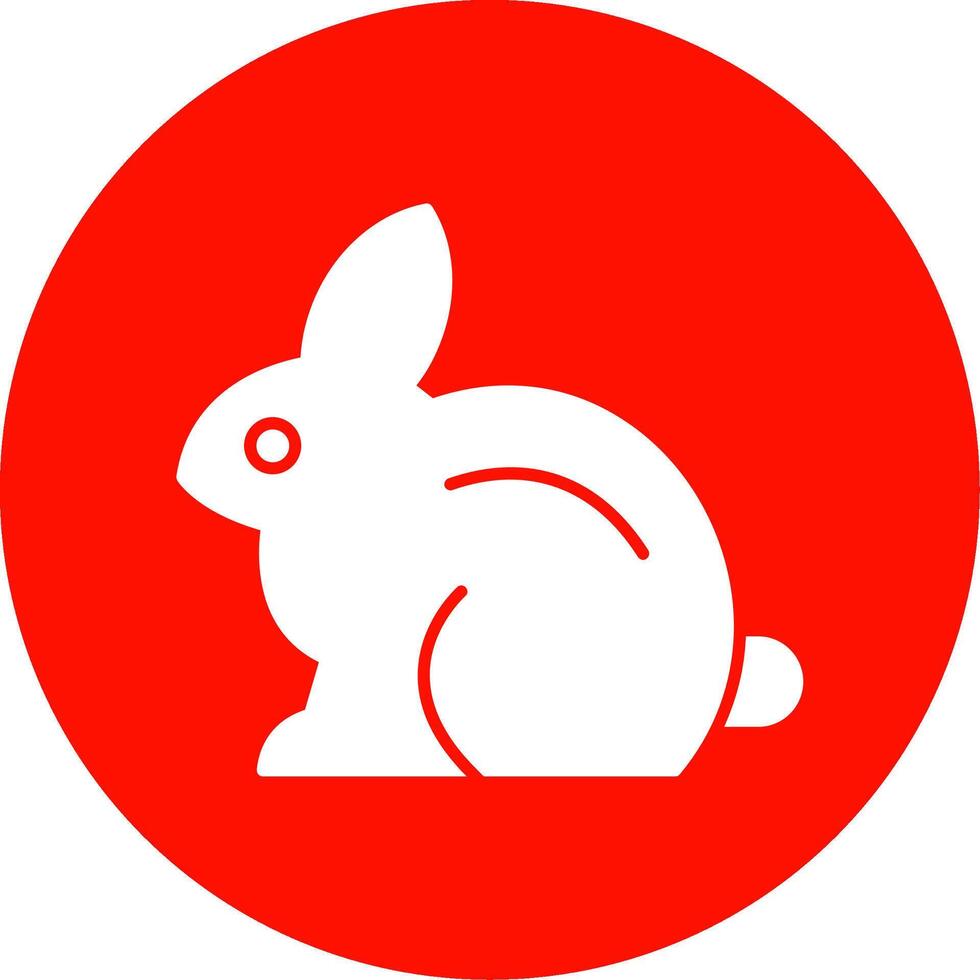 Rabbit Glyph Circle Icon vector