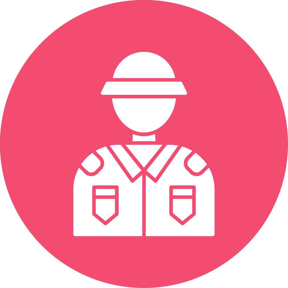 Soldier Glyph Circle Icon vector