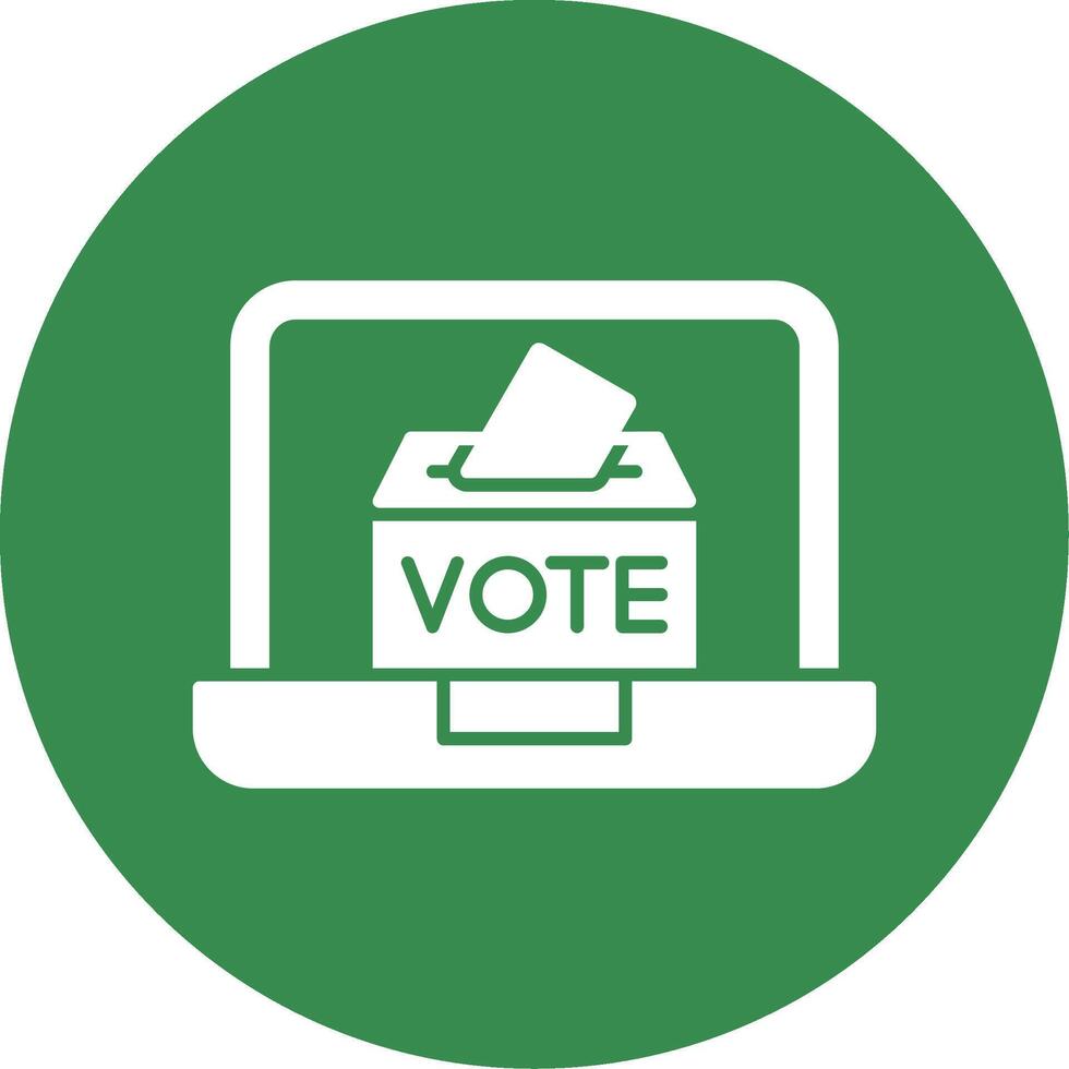Online Voting Glyph Circle Icon vector