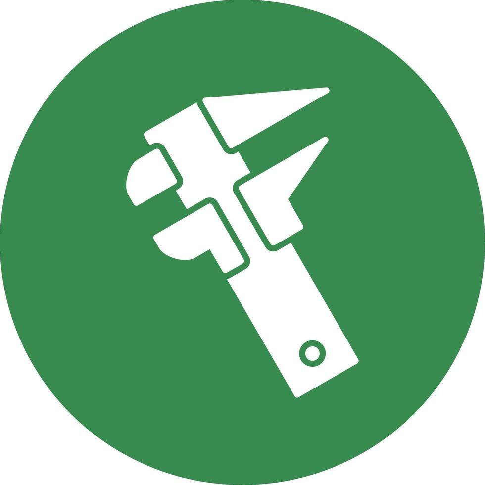 Caliper Glyph Circle Icon vector