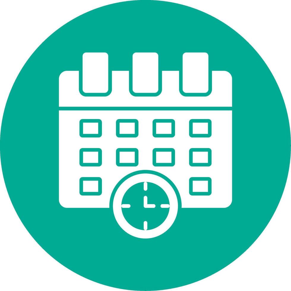 Schedule Glyph Circle Icon vector