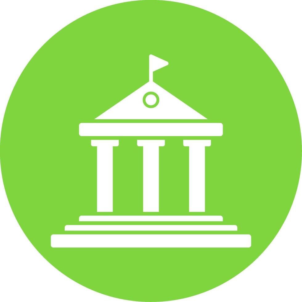 Government Building Glyph Circle Icon vector